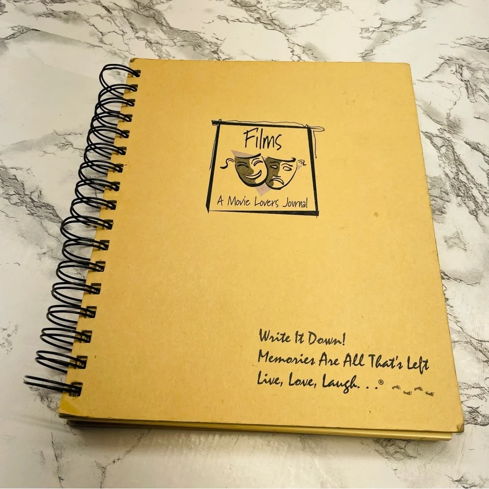 Tan Spiral-Bound Movie Lovers Journal